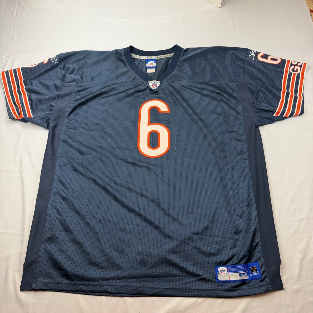 Reebok Chicago Bears Jersey Mens 58 Blue Jay Cutler 6 NFL Football Mesh